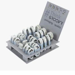 Groovy Expositor De Cables, Auriculares Y Cargadores -29U- Contiene: Cables Lightning, Micro USB, Type-C, Cargadores 2 USB, Auriculares Mini Jack Precio: 117.95000019. SKU: B1FKRYDKZ8