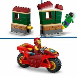 LEGO 76287 Marvel Iron Man con Moto y Hulk, Set Los Vengadores con Minifiguras