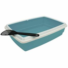 AIME Caja de arena para gatos pequeños con borde y pala, diseño antisalpicaduras, práctica e higiénica para fácil vaciado. 54x40x14 cm, Azul. Precio: 24.69000039. SKU: B15QGVD93X