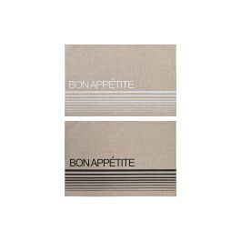 DKD Home Decor Individual Básico Beige Negro Colores Surtidos Poliéster Lino 30x45 cm (12 Unidades) con Diseño Bon Appétit Precio: 13.59072. SKU: B1584EWCQ2