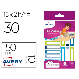Avery Etiquetas para bolígrafos y lápices azul y verde 50x10 mm blister de 30 unidades Precio: 3.69000027. SKU: B1F7XDCHSX
