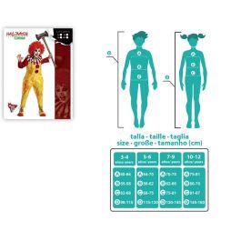 Disfraz Payaso Infantil Amarillo con Mono y Cuello Rojo para Niños de 10-12 Años Halloween Carnaval