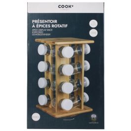 Cook Concept Especiero Giratorio 16 Botes Bambú y Cristal Cocina