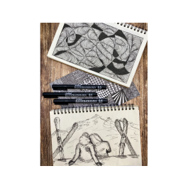 Artline EK-280W3ILN Rotulador Calibrado Micrométrico Negro Illustration Pen, Base de Agua, Trazo 0,2/0,4/0,8 mm