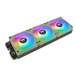 Thermaltake CL-F196-PL12MG-A Ventilador de Carcasa para Ordenador 12 cm Verde con Soporte Hidráulico (Pack 3 Unidades)