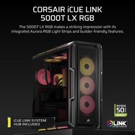 Corsair 5000T LX RGB Caja Media Torre Negro con Ventana Lateral, 3 Ventiladores, CC-9011298-WW