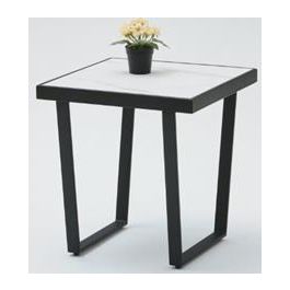 DKD Home Decor Mesita Auxiliar Urban Blanco Negro Metal Cerámica 50 x 50 x 50 cm Precio: 101.50000058. SKU: B1FTT99QK2