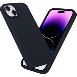 eSTUFF Funda INFINITE RIGA para iPhone 15 Plus - Silicona Negra - 93% Material Reciclado