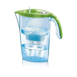 Laica j31-cc Jarra Filtrante Stream Verde 2.3L con 2 Filtros Bi-flux, 1.2L Agua Filtrada, Indicador Manual