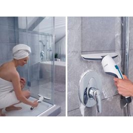 LEIFHEIT 51035 - Aspirador de baño y cristal Nemo - Depósito 60ml - Autonomía 45min - IPX7 - Diseño ergonómico y estilizado