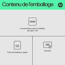 HP USB-C Multiport Hub 4K Portátil | Adaptador Versátil con Conexión USB-C para Carga, Pantalla y Multi-OS