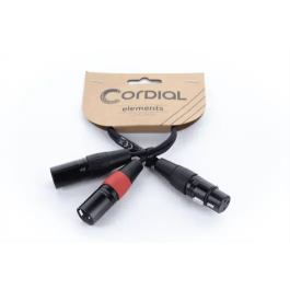 Cordial Cable Y XLR Hembra a 2 Jumper XLR Macho 30 cm