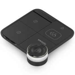 Aisens ASCH-15W4WC062-BK – Cargador inalámbrico USB-C 4 en 1 de 15W para móvil, Apple Watch y auriculares – Negro