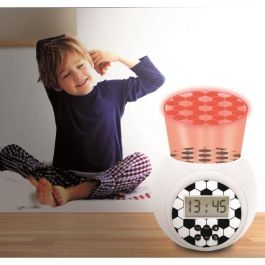 Lexibook Proyector Despertador Fútbol con Proyección de Balón en Techo y Luz Nocturna de 3 Colores, Pantalla LCD Retroiluminada Azul, Alarma Snooze y Temporizador