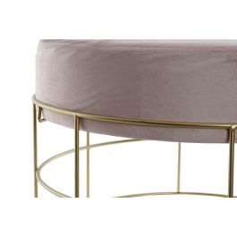 Reposapies Glam DKD Home Decor Rosa Palo Dorado 60 x 37.5 x 60 cm