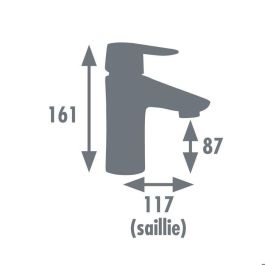 Edouard Rousseau Grifo Monomando de Lavabo Dunedin Moderno, Ahorro de Agua, Cartucho Cerámico Ø35mm, Cuerpo Latón, 5 Años Garantía