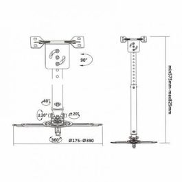 AISENS - SOPORTE UNIVERSAL PRO GIRATORIO, INCLINABLE Y EXTENSIBLE DE TECHO PARA PROYECTOR 20KG, NEGR AISENS - SOPORTE UNIVERSAL PRO GIRATORIO, INCLINABLE Y EXTENSIBLE DE TECHO PARA PROYECTOR 20KG, NEGR