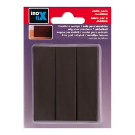 Inofix Cuña de plástico marrón para nivelar muebles o retener puertas (blister 3 unid.)