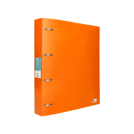 Liderpapel Carpeta 4 Anillas 40 mm Polipropileno DIN A4 Naranja Fluor Opaco