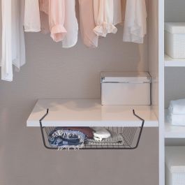 Je cherche une Idee Cesta Colgante 26X26 para Vestidor, Optimiza Almacenamiento Armarios, Altura 14 cm
