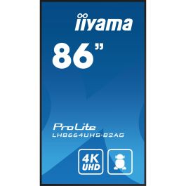 iiyama 86" UHD IPS DLED 3840x2160 Panel 500cd/m² Haze 25% Soporte 24/7 Operación Pantalla Profesional