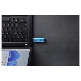Kingston IronKey Vault Privacy 50C - Llavero USB-C 256GB, Cifrado Hardware AES-256, FIPS 197, Resistente Agua IPX8, 230 MB/s - Negro/Azul