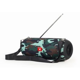 Gembird SPK-BT-17-CM Altavoz de Audio Portátil Inalámbrico Bluetooth, Radio FM, USB, Micro SD, AUX 3.5mm, 5W, Batería 7h, Diseño Camuflaje