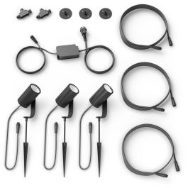 Philips Foco Exterior Inteligente Hue White & Color Ambiance Lily 3 focos 600 lm Negro Aluminio Zigbee LED