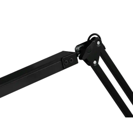 Q-connect Rigel Lámpara de Escritorio LED 8W 320 lm Aluminio con Pinza, Brazo Doble 3 Articulaciones, Color Negro