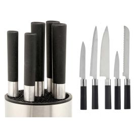 Kinvara Tacoma Redonda Acero 5 Cuchillos 11x35x11 cm Metal y Plástico Negro/Plata (6 Unidades) Kinvara Tacoma Redonda Acero 5 Cuchillos 11x35x11 cm Metal y Plástico Negro/Plata (6 Unidades)