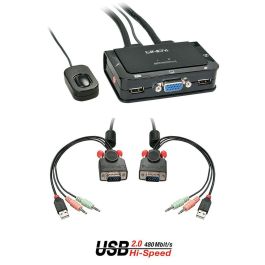 Lindy KVM Switch 2 Puertos VGA, USB 2.0, Audio con Cables Integrados y Soporte de Resolución 2048x1536 Precio: 68.99000009. SKU: B1E6CCJ4AH