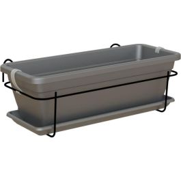 Artevasi Jardinera de Balcón Venezia Kit 50cm Antracita, 10L, Plástico Resistente Heladas, con Reserva Agua, incluye Plato y Soporte Precio: 27.78999982. SKU: B1KBQ4LRET