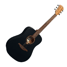 Lag Guitarra Acústica Dreadnought Tramontane 70 Negro Satinado Tapa Abeto Engelmann Fondo y Aros Caoba 6 Cuerdas