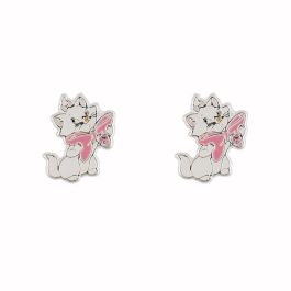 PEERS HARDY Pendientes Marie Los Aristogatos Disney chapados en plata con lazo rosa
