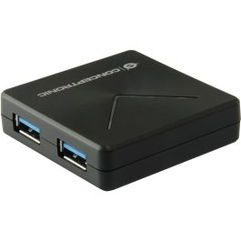 Conceptronic HUBBIES02B Hub USB 3.2 Gen 1 de 4 Puertos Tipo A, Negro, 5000 Mbit/s
