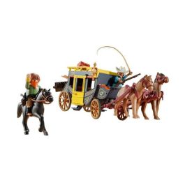 Playmobil Diligencia del Salvaje Oeste Western, Juguete de Construcción de Plástico para Niños de 3 Años en Adelante