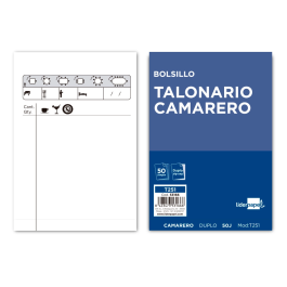 Liderpapel T251 Talonario Camarero Bolsillo Original y Copia 85x135 mm Natural 60gr Precio: 7.88999981. SKU: B135F33YDF