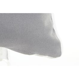 DKD Home Decor Cojín Boho Gris Blanco Poliéster 40x40 cm Exterior Resistente UV con Cremallera