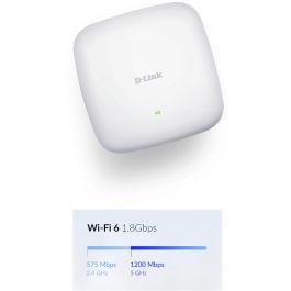 D-Link DAP-X2810 Punto de Acceso WiFi 6 AX1800 Doble Banda PoE 1800Mbps 2.4GHz 5GHz 802.11ax/ac/n/b/g Antenas 4.3dBi