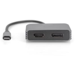 Digitus Adaptador DP + HDMI 20cm 4K/30Hz Carcasa de Aluminio Plateada