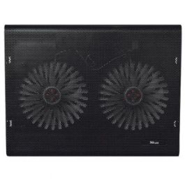Trust 20104 Soporte Refrigerante Portátil hasta 17.3" con 2 Ventiladores Iluminados Azul, Base Metálica, Puerto USB