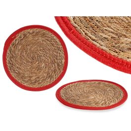 Tapete Natural Borde Rojo 35 cm - Giftdecor, Fibra Natural (48 Unidades) Precio: 133.50000059. SKU: S3609003