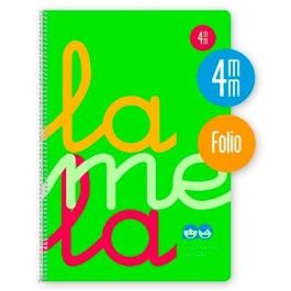 Lamela Cuaderno Espiral Folio 80 Hojas 90 gr Cuadrovía 4 mm con Margen Cubierta PP Verde Fluorescente (Paquete de 5) (5 Unidades) Precio: 24.50000014. SKU: S8411434