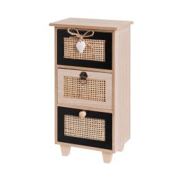 Caja-Joyero HEARTS Blanco Negro Natural Caña Plástico Madera MDF 17 x 11 x 32 cm Precio: 19.68999967. SKU: B1K3V9C9KG