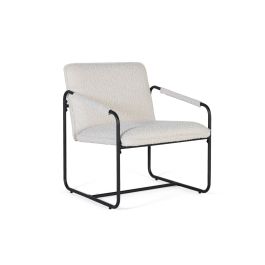 GINER Y COLOMER Sillón Tapizado en Tela Beige con Acolchado, Lote de 2, Hierro Negro Mate Precio: 375.0879. SKU: B18ZC8TWLM