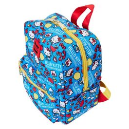 Loungefly Mochila 50 Aniversario Hello Kitty Nylon 24cm - Correas Ajustables y Bolsillos Laterales