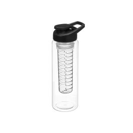 Leknes Botella con Filtro 650 ml de Plástico Blanco/Gris - 9x24x7 cm (Set de 24)