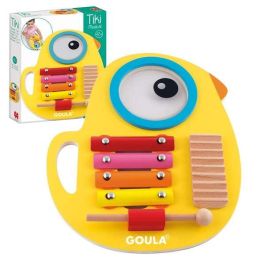 Goula Juego Musical Tiki 3 en 1: Xilófono, Tambor y Güiro de Madera. Instrumento Educativo Pájaro para Niños a partir de 13 Meses