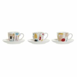 Juego de Tazas de Café DKD Home Decor Abstracto 80 ml Blanco Multicolor Precio: 15.79000027. SKU: S3025963