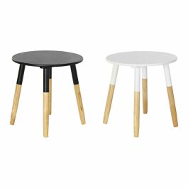 Mesita Auxiliar Scandi DKD Home Decor Blanco Negro 48 x 48 x 48 cm (2 Unidades) Precio: 75.49999974. SKU: B16D9EKEZZ
